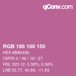 Color code: RGB 186 100 150 | qconv.com