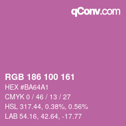 Color code: RGB 186 100 161 | qconv.com