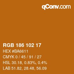 Color code: RGB 186 102 17 | qconv.com