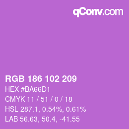 Color code: RGB 186 102 209 | qconv.com