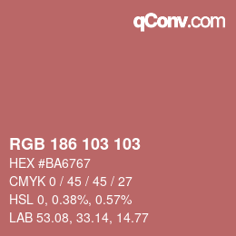 Código de color: RGB 186 103 103 | qconv.com