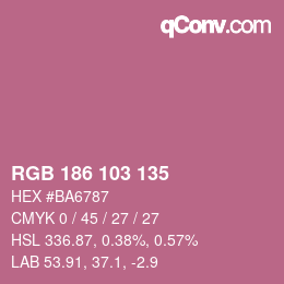 Color code: RGB 186 103 135 | qconv.com