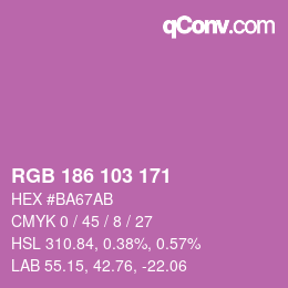 Color code: RGB 186 103 171 | qconv.com