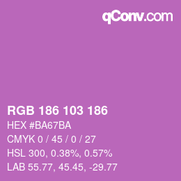 Color code: RGB 186 103 186 | qconv.com