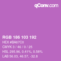 Color code: RGB 186 103 192 | qconv.com