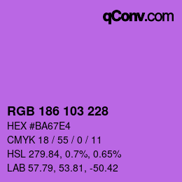 Color code: RGB 186 103 228 | qconv.com