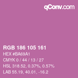Color code: RGB 186 105 161 | qconv.com