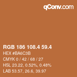 カラーコード: RGB 186 108.4 59.4 | qconv.com