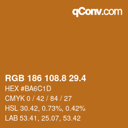 カラーコード: RGB 186 108.8 29.4 | qconv.com