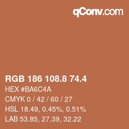 カラーコード: RGB 186 108.8 74.4 | qconv.com