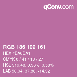Farbcode: RGB 186 109 161 | qconv.com