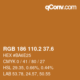 カラーコード: RGB 186 110.2 37.6 | qconv.com