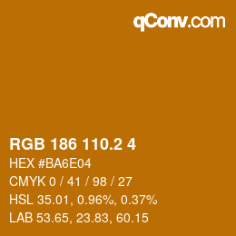 カラーコード: RGB 186 110.2 4 | qconv.com