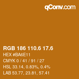 カラーコード: RGB 186 110.6 17.6 | qconv.com