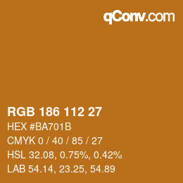 Farbcode: RGB 186 112 27 | qconv.com