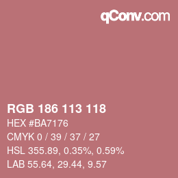 カラーコード: RGB 186 113 118 | qconv.com