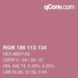 Color code: RGB 186 113 134 | qconv.com
