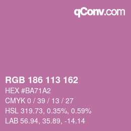 Color code: RGB 186 113 162 | qconv.com