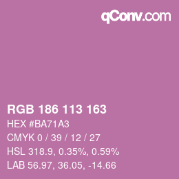 Color code: RGB 186 113 163 | qconv.com