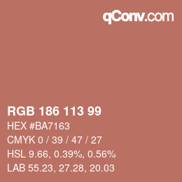 Code couleur: RGB 186 113 99 | qconv.com