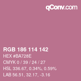 Color code: RGB 186 114 142 | qconv.com