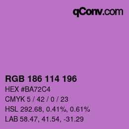 颜色代码: RGB 186 114 196 | qconv.com