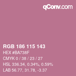 Código de color: RGB 186 115 143 | qconv.com