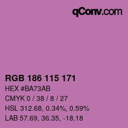 Código de color: RGB 186 115 171 | qconv.com