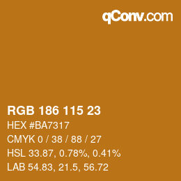 Color code: RGB 186 115 23 | qconv.com