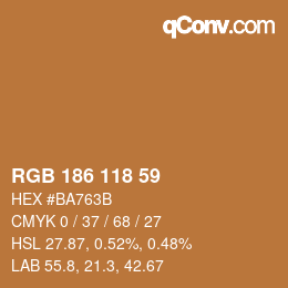 颜色代码: RGB 186 118 59 | qconv.com