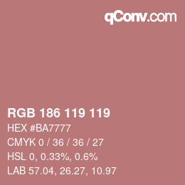 カラーコード: RGB 186 119 119 | qconv.com