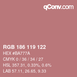 カラーコード: RGB 186 119 122 | qconv.com