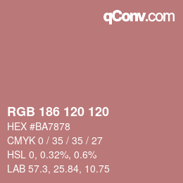 颜色代码: RGB 186 120 120 | qconv.com