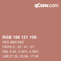 Farbcode: RGB 186 121 109 | qconv.com