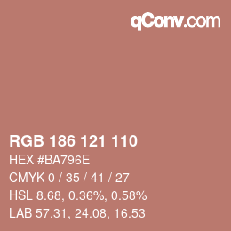 Farbcode: RGB 186 121 110 | qconv.com