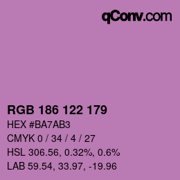 Color code: RGB 186 122 179 | qconv.com