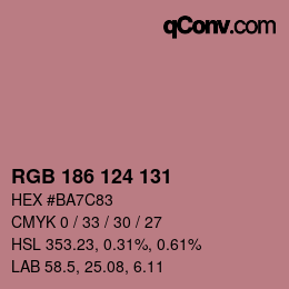 Code couleur: RGB 186 124 131 | qconv.com
