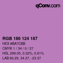 Color code: RGB 186 124 187 | qconv.com