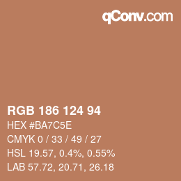 Color code: RGB 186 124 94 | qconv.com