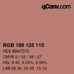 颜色代码: RGB 186 125 115 | qconv.com