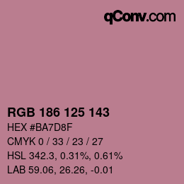 Code couleur: RGB 186 125 143 | qconv.com