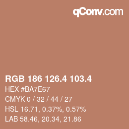 カラーコード: RGB 186 126.4 103.4 | qconv.com
