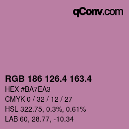 カラーコード: RGB 186 126.4 163.4 | qconv.com