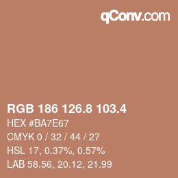 カラーコード: RGB 186 126.8 103.4 | qconv.com
