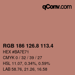 カラーコード: RGB 186 126.8 113.4 | qconv.com