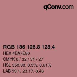 カラーコード: RGB 186 126.8 128.4 | qconv.com