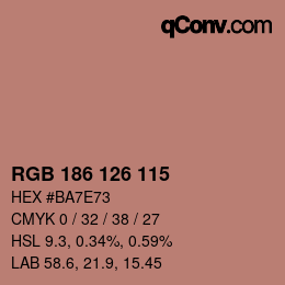 颜色代码: RGB 186 126 115 | qconv.com