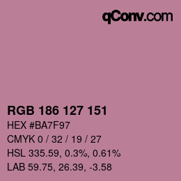 颜色代码: RGB 186 127 151 | qconv.com
