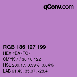 Color code: RGB 186 127 199 | qconv.com