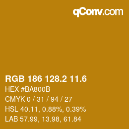 カラーコード: RGB 186 128.2 11.6 | qconv.com